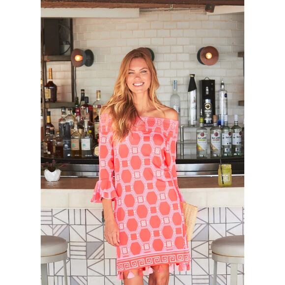 Cabana Life Spring Regatta Off The Shoulder Dress - Picture 1 of 6